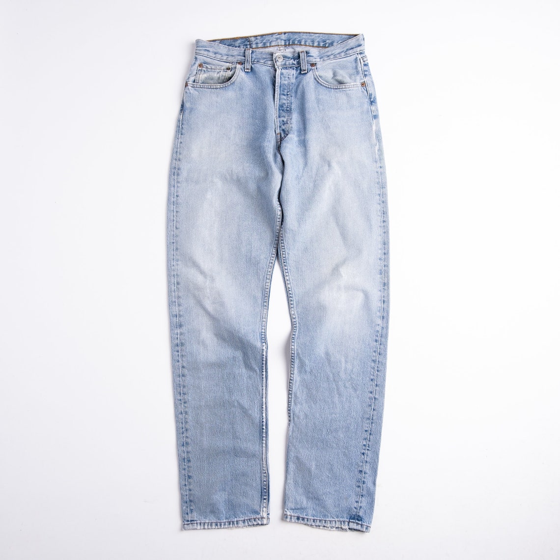 Vintage 90s Distressed Faded Levi's 501 Denim Jeans Size 32x34 / Made ...