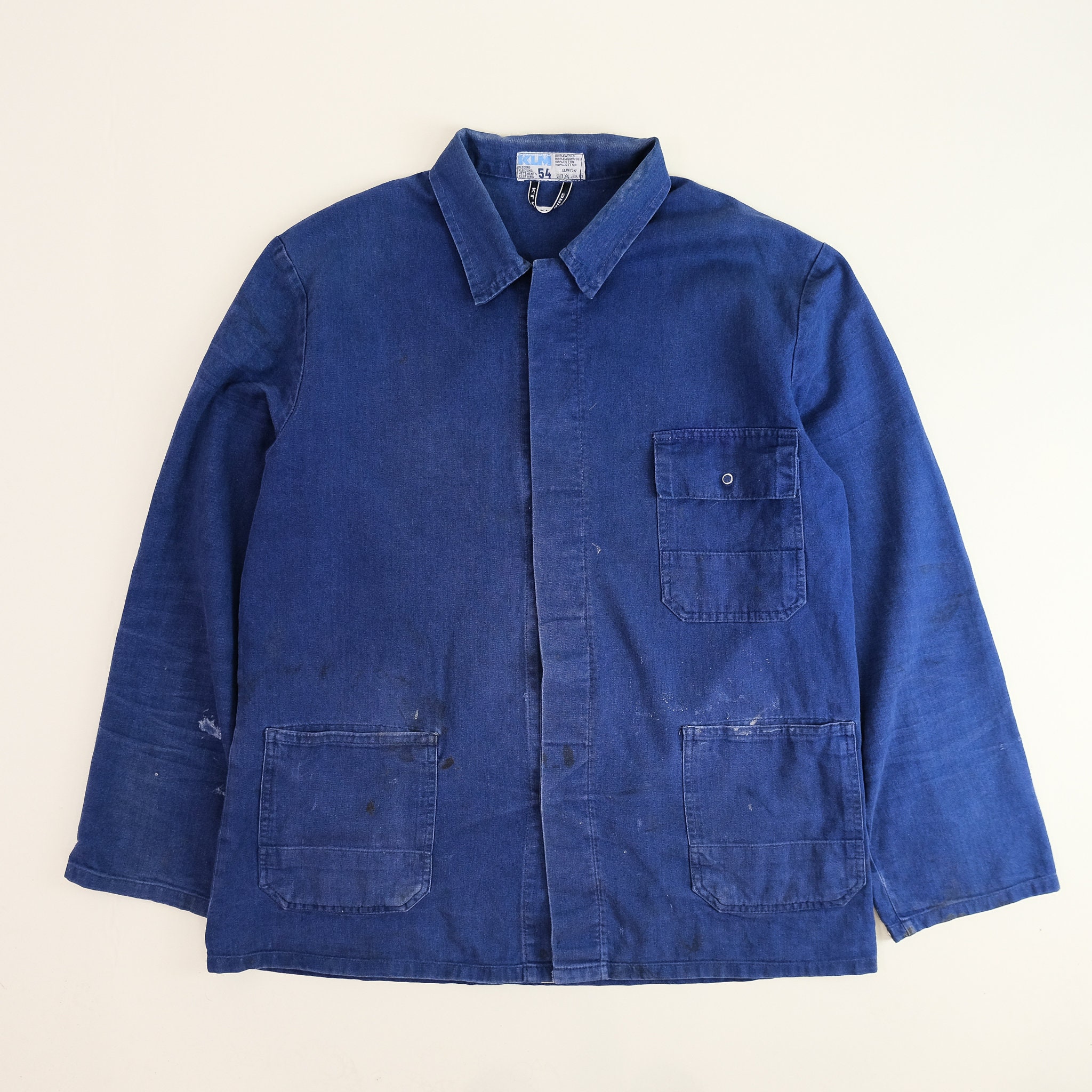 Vintage 80er Jahre Faded Chore Jacke 100% Baumwolle Größe