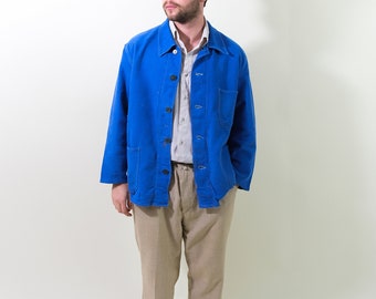 Vintage 1940s 40s French Blue Moleskin Work Jacket Chore - Etsy