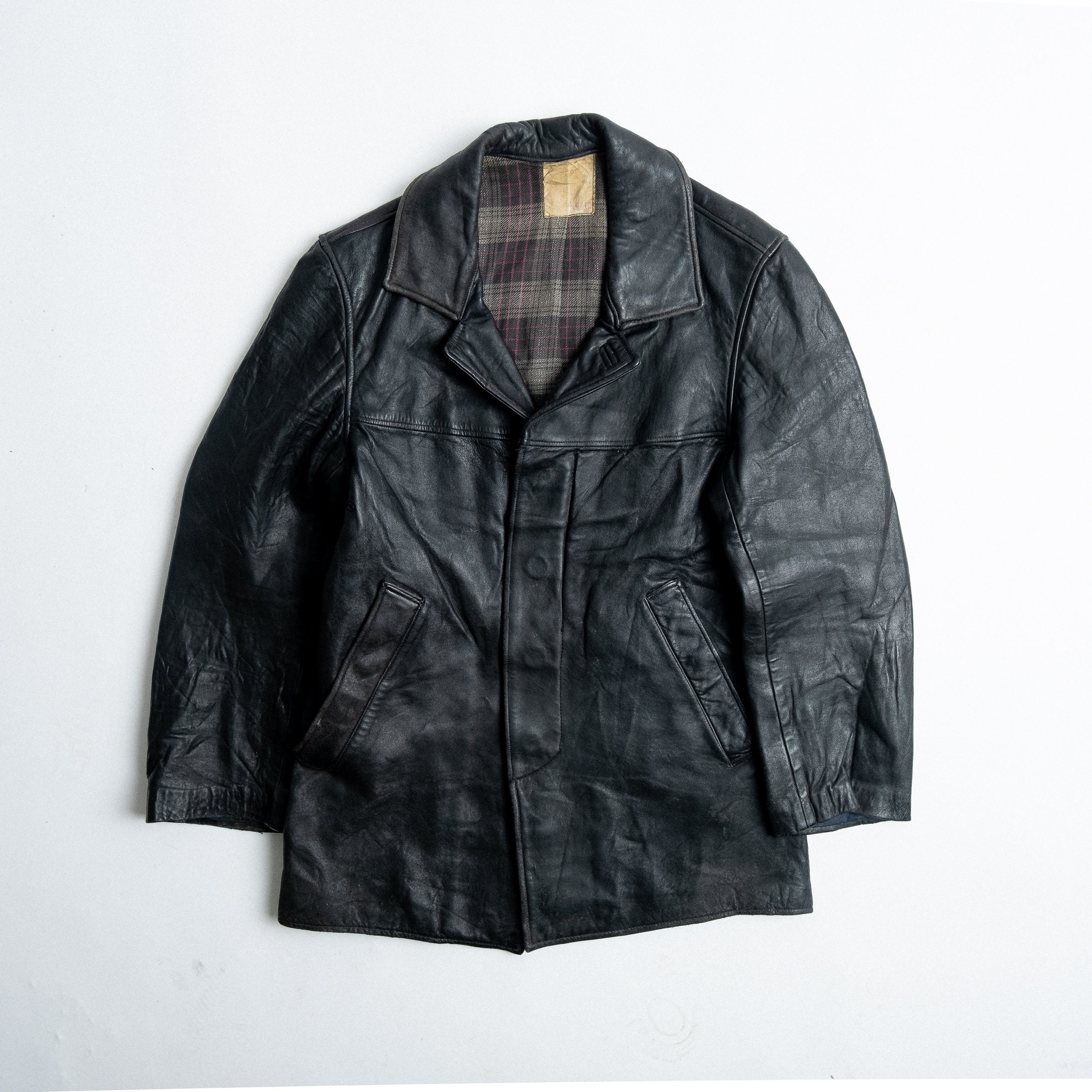 ジャケット・アウター 60s vintage France black workcoat 60s Style French Black Cotton Twill Canvas Chore Worker