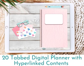 Customizable 20-Tab Digital Planner, Hyperlinked (Instant Download)