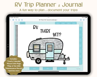 Digital RV Trip Planner Journal | Camping Travel Log (Digital Download)