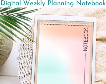 Digital Weekly Planner Notebook, Undated, Goodnotes (Instant Download)