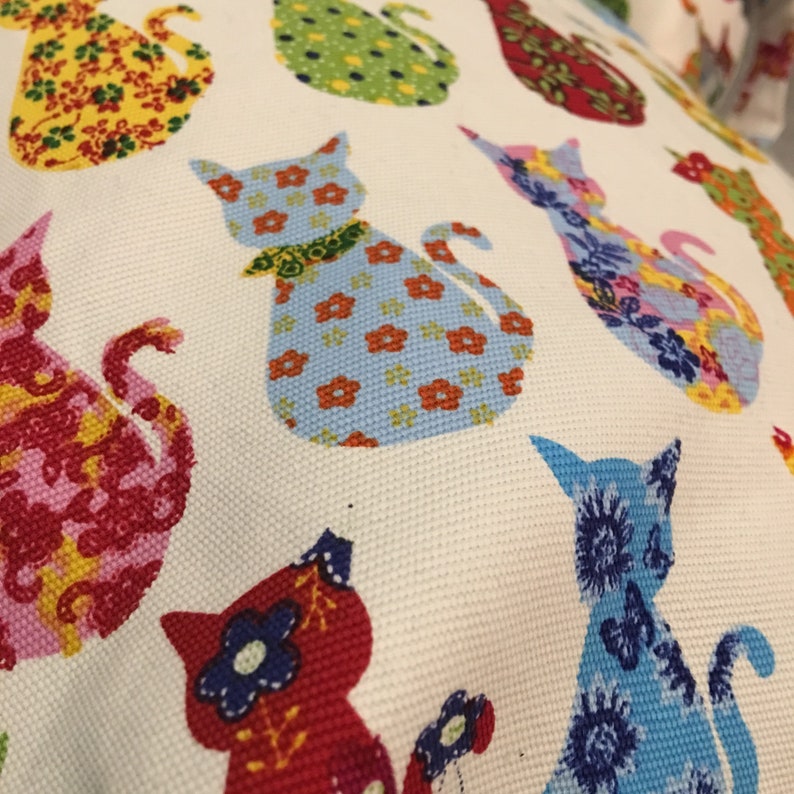 Canvas Unfilled Fabric Doorstop SML Cats Patchwork