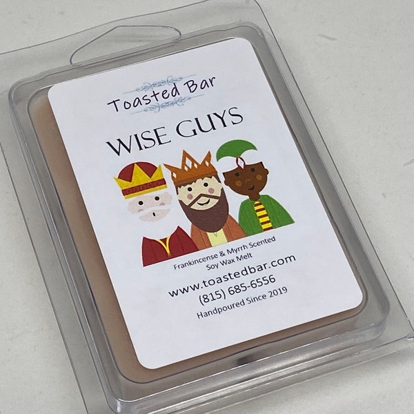 Highly Scented Wax Met, Wise Guys - Frankincense & Myrrh Scented Soy Wax Melt, Christmas Wax Melt, Holiday Wax Tart, Winter Scented Wax Melt