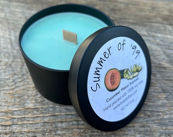 Summer of '99 - Cucumber Melon Scented Soy Wax Candle / Highly Scented Candle / Summer Candle / Spring Candle / Cucumber Scented Candle