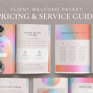 Welcome Packet, Service Guide, New Client Onboarding Canva Template for Mystical Entrepreneurs, 45 pages easy to edit