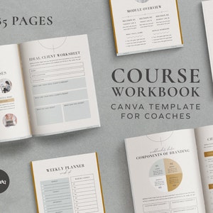 Course Creator, Webinar, Lead Magnet Workbook Customizable Canva Template - 85 Pages