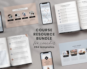 Course Resource Bundle for Coaches - Course Workbook, Slide Deck, Social Media Templates for Canva