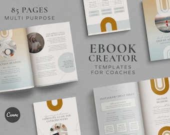 eBook Digital Product Creator Customizable Canva Template for Coaches and Entrepreneurs - 85 Pages