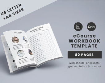 eCourse Workbook Canva + InDesign Customizable Template for Coaches and Course Creators