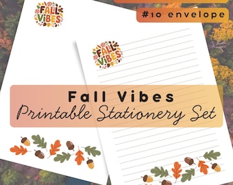 Fall Stationery Set: Printable Writing Paper & Envelope (Digital Download)