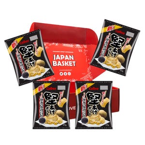 Japanese Calbee Kataage Hard-Fried Potato Chips, Black Pepper Flavor | 4 Pieces Japanbasket Box Edition