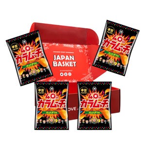 Japanese Koikeya Karamucho Chips, Hot Chili Flavor | 4 Pieces Japanbasket Box Edition