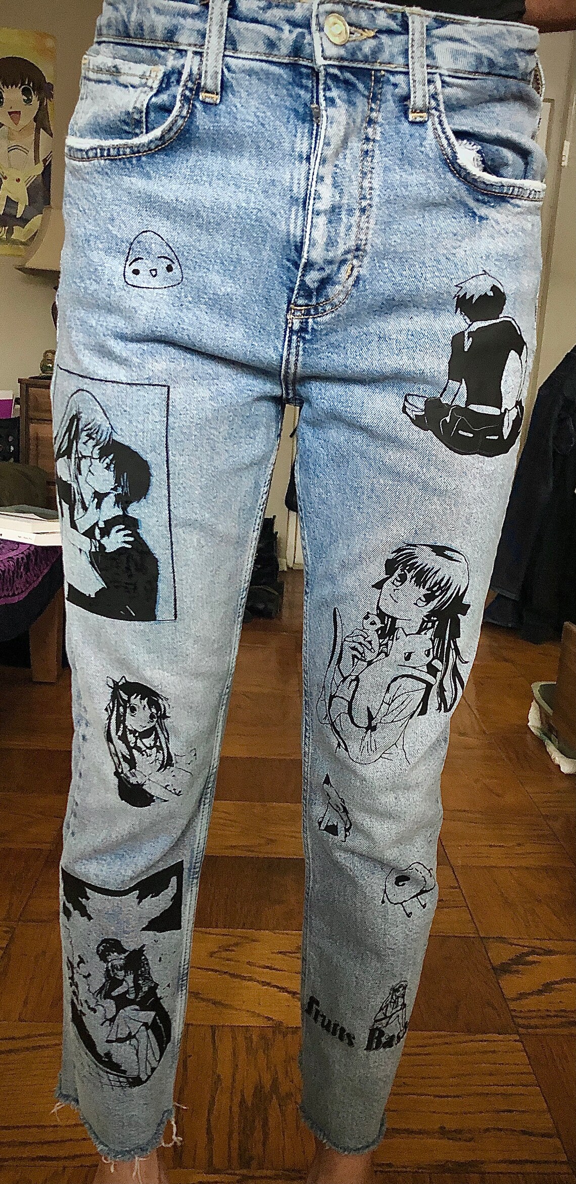 Benutzerdefinierte Anime Jeans Hose Anime Jacke LESEN | Etsy