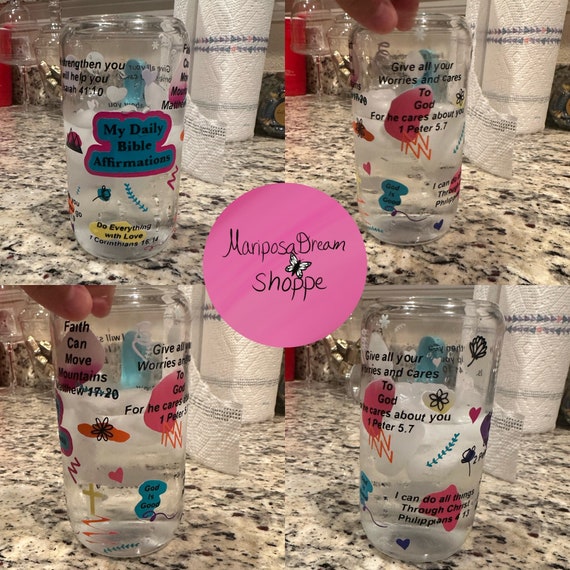 My Daily Bible Affirmations Glass Tumbler My Daily Bible Affirmations Glass Tumbler