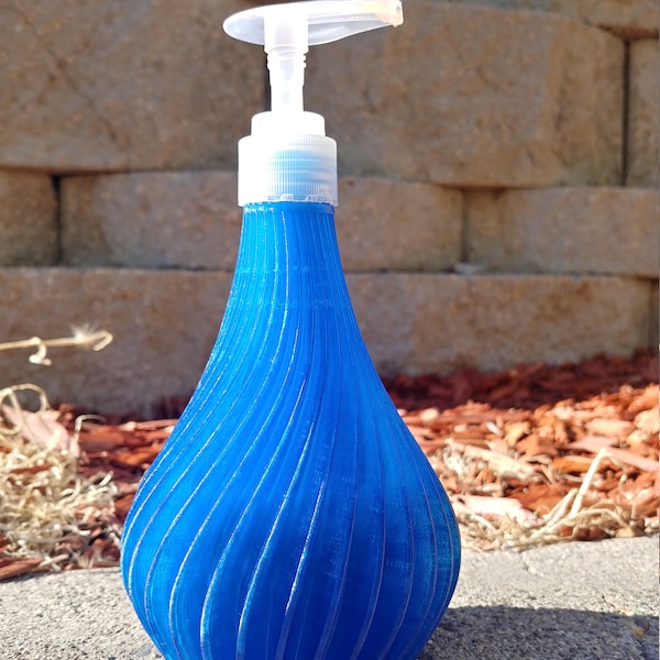 Spiral Soap Dispenser, 3D Printed, Modern, Curved,  Multiple Colors Available