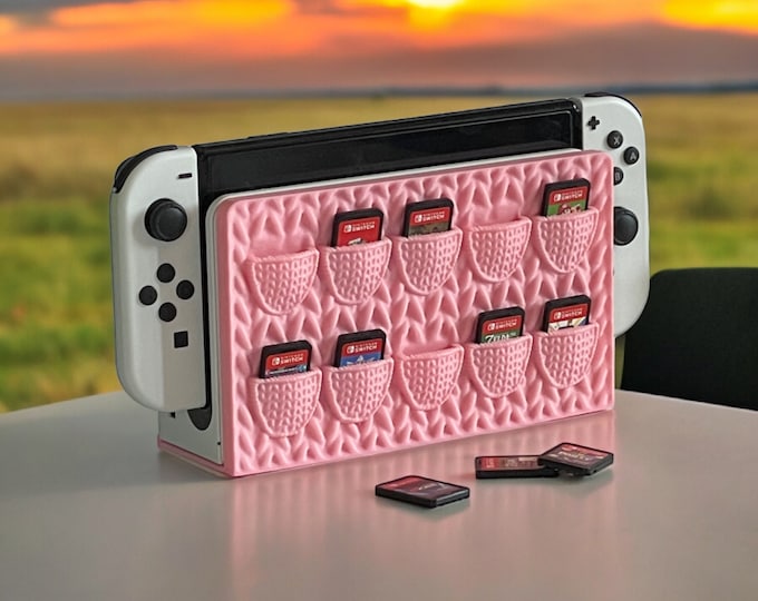 Featured listing image: Crochet Faceplate for Nintendo Switch | 10-Slot Cartridge Holder | Fits OLED & Classic Models