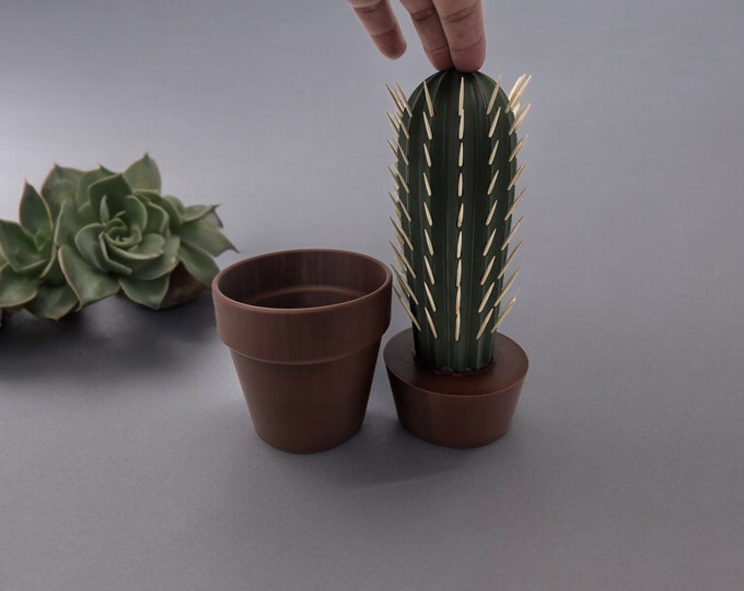 Featured listing image: Cactus Toothpick Dispenser - Unique Kitchen Gadget and Funny Plant-Themed Decor - Perfect Housewarming Gift