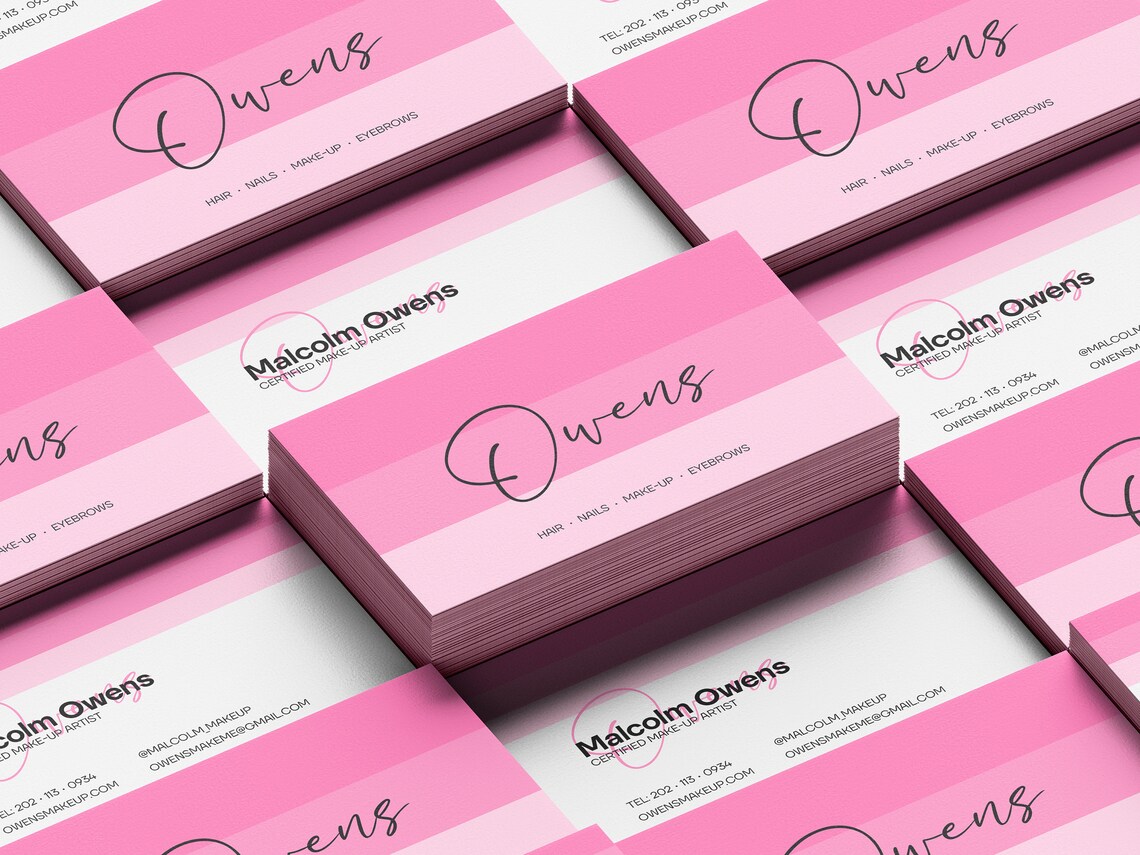 Pretty Business Card Template with ONLINE EDIT Full Editable Etsy
