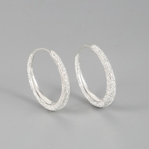 Diamond dust shop hoop earrings