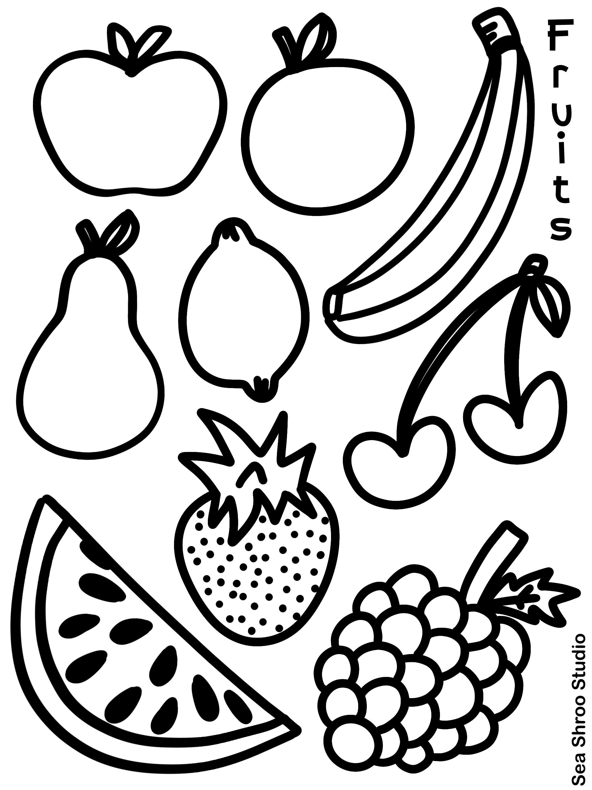 Fruits Preschool Coloring Activity Page Printable Kids Crafts Coloring
