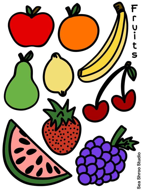 Fruits Preschool Coloring Activity Page Printable Kids | Etsy