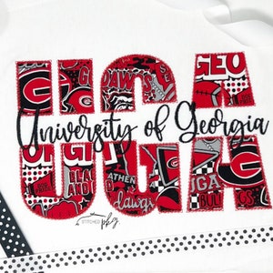 University of Georgia Spirit Shirt - Applique Letters - Embroidered University - Comfort Colors Unisex Shirt - Graduation - College Gift
