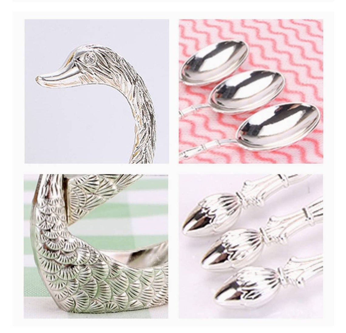 Swan tea spoon holder for coffee stand unique set of dessert Etsy