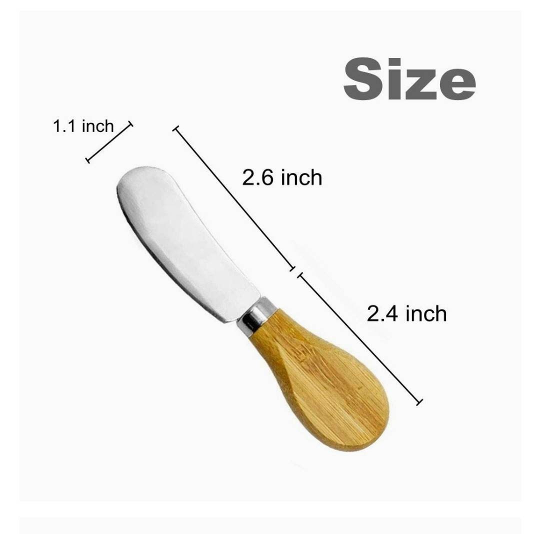 Cheese spreader with bamboo handle 5.0 in stainless steel 6 Etsy