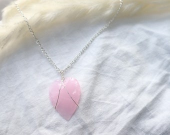 Rose Quartz Heart Necklace, Crystal Heart Necklace, Heart Necklace, Rose Quartz Heart Necklace, Rose Quartz Necklace, Rose Quartz Crystal