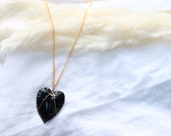 Obsidian Heart Necklace, Crystal Heart Necklace, Obsidian Heart, Crystal Obsidian Heart, Heart Necklace, Crystal Heart Jewellery, Obsidian