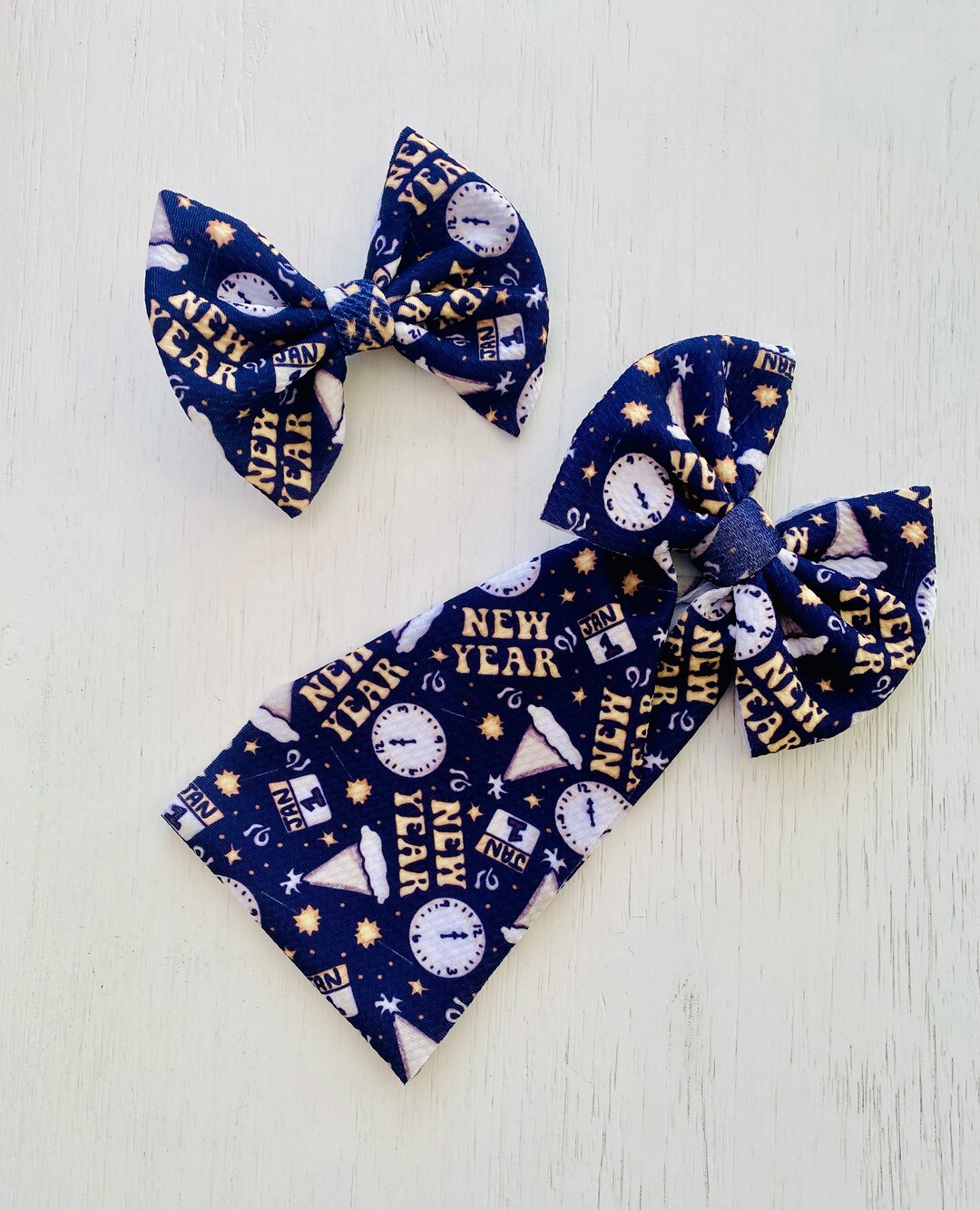 Happy New Year Bow Nylon Headband, Head Wrap, Clip Bow or Piggies Etsy