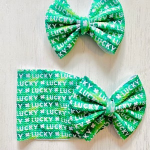 Lazo de la suerte de San Patricio: diadema de nailon, envoltura para la cabeza, cerditos o lazo con clip