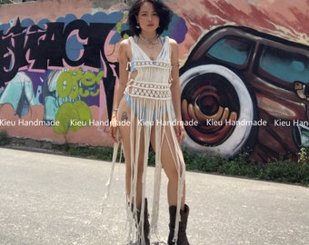 Macrame Long Summer Dress, Goddess Dress, Greek Wedding Dresses, Boho Bridal Simple Dress, Bikini cover up