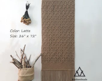 Narrow japanese wall art, Vertical Tapestry with fabric on the back - Decorative Screen