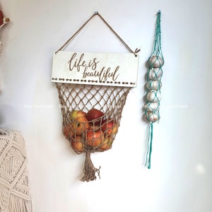 Macrame Fruits Storage Organizer | Mother&#39;s Day Gift for Grandma, Mom, Her
