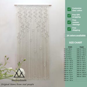 Forest Nursery Leaves Curtain, Macrame Bohemian Wall Decor, Boho Doorway Tapestry Valance, Handmade Housewarming Gift, Forest Nursery Leaves
