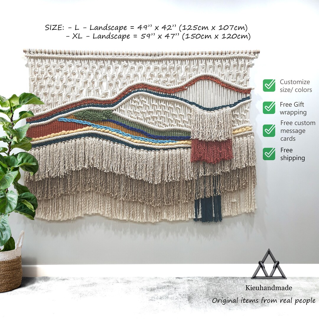 Large Wall Art Oversized, Boho Wall Decor, Living Room Wall Art, Artful ...