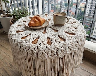 Handgemachter Boho Tischläufer | Baumwolle Tischdecke & Dekor | Einzigartiges Herzstück Home Geschenk