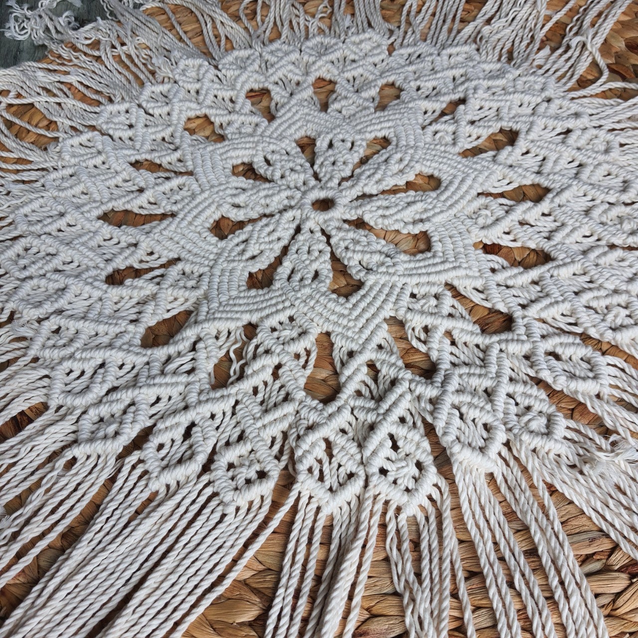 Round Macrame Table Runner Round Tablecloth Etsy