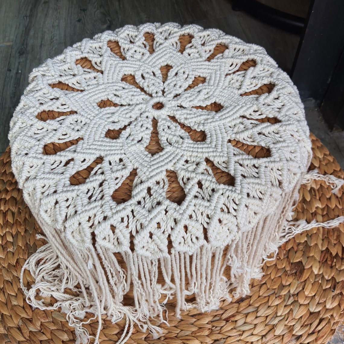 Round Macrame Table Runner Round Tablecloth Etsy