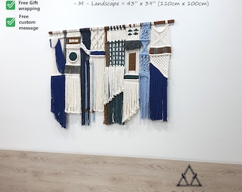 Große Gewebte Tapisserie Wandbehang, Weben Wandbehang Wandteppiche | Moderne nachhaltige Kunst für Wohnkultur