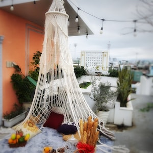 Macrame Bohemian Canopy for Bedroom - Fairy Furniture Ideas