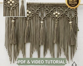 PDF & VIDEO Macrame Floral Curtain Pattern - DIY Wall Hanging Tutorial