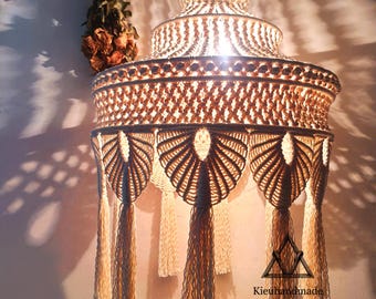 Boho Chandelier Lantern - Woven Macramé Hanging Light