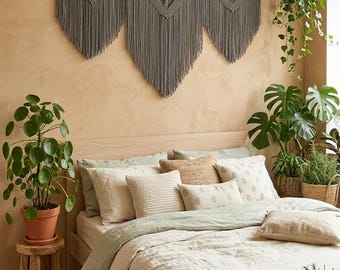 Extra Large Macrame Headboard | Modern Woven Wall Art & Tapestry | Bohemian Decor