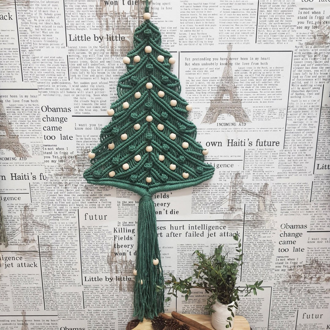Boho Macrame Christmas Tree for Wall Art, Handmade Christmas Decor ...