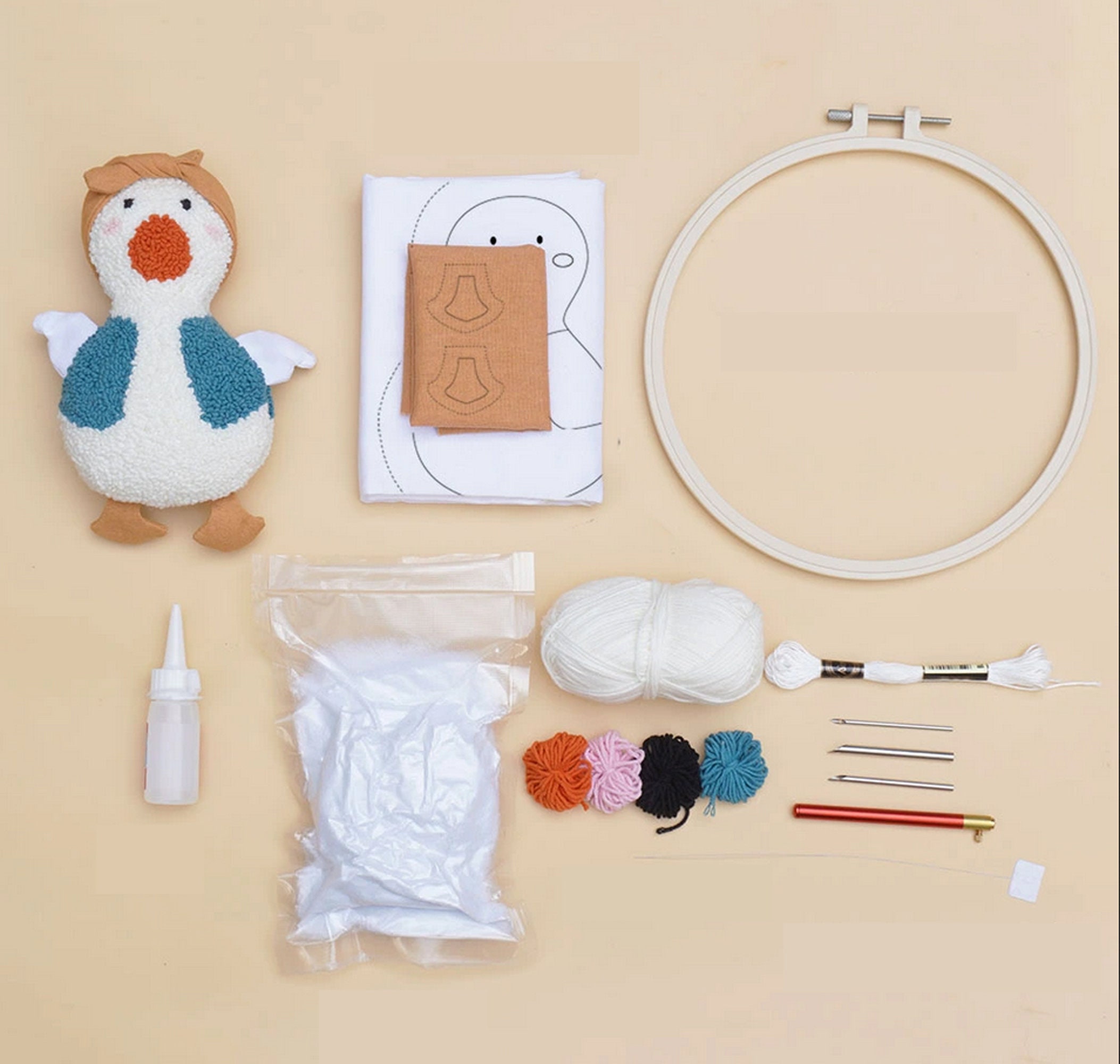 Embroidery Kit Christmas Punch Needle Stuffed Animal KIT DIY Etsy