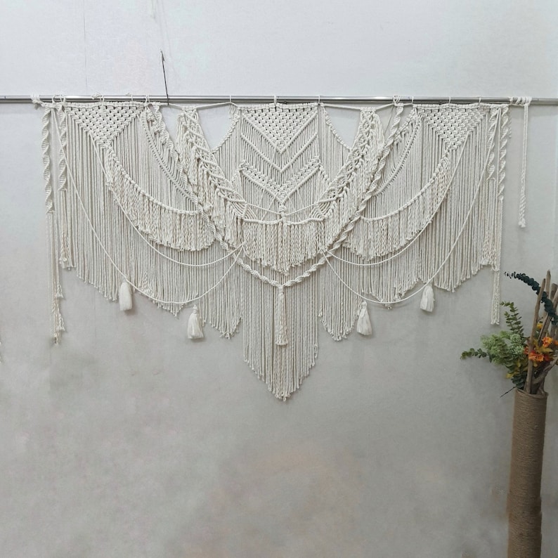 Custom tapestry, Large Macrame Headboard Decor, King Size Wall Hanging, Boho Wall Home Decor, Bedroom Decoration